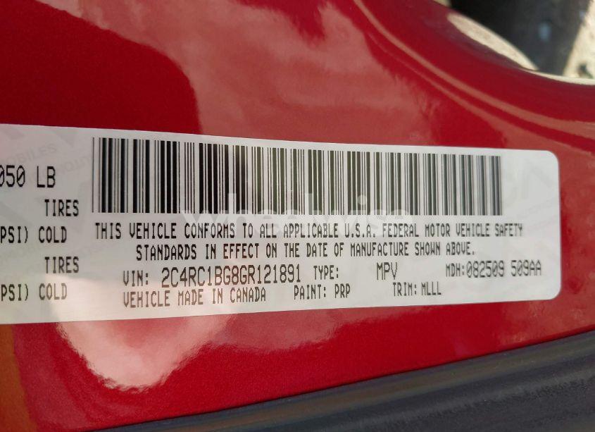 Photo 9 of 2016 Chrysler Town & COUNTRY TOURING (VIN 2C4RC1BG8GR121891)