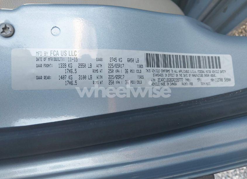 Photo 9 of 2016 Chrysler Town & COUNTRY TOURING (VIN 2C4RC1BG8GR239777)