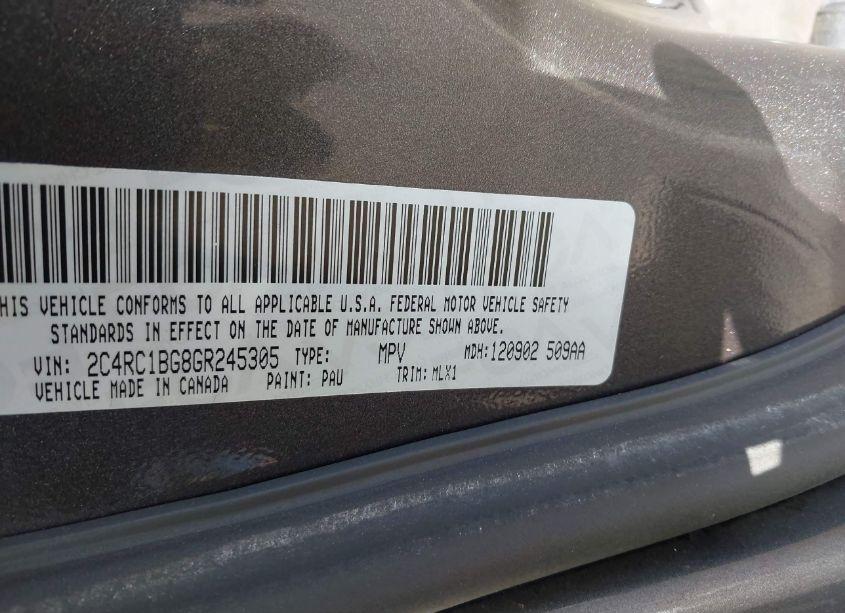 Photo 9 of 2016 Chrysler Town & COUNTRY TOURING (VIN 2C4RC1BG8GR245305)