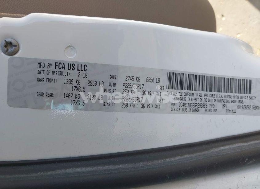 Photo 9 of 2016 Chrysler Town & COUNTRY TOURING (VIN 2C4RC1BG8GR293869)