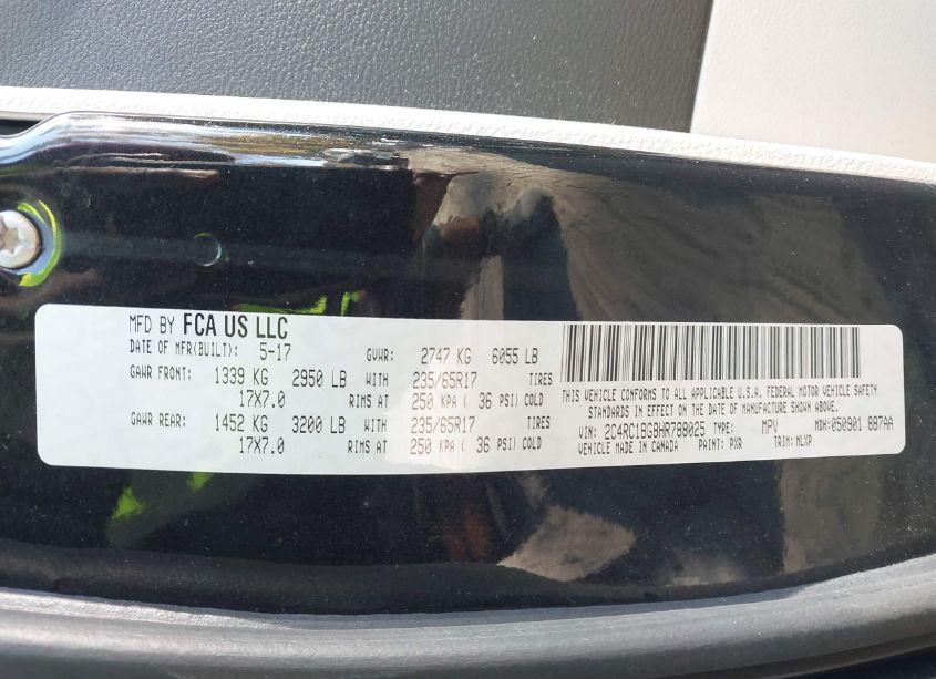 Photo 9 of 2017 Chrysler Pacifica TOURING-L (VIN 2C4RC1BG8HR788025)