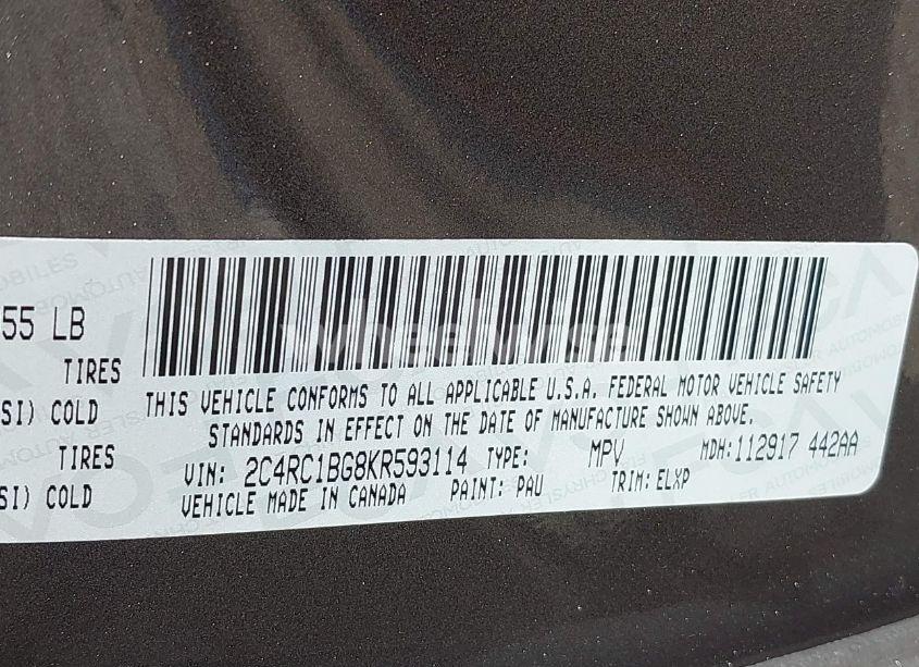Photo 9 of 2019 Chrysler Pacifica TOURING L (VIN 2C4RC1BG8KR593114)