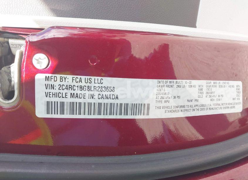 Photo 9 of 2020 Chrysler Pacifica TOURING L (VIN 2C4RC1BG8LR283658)