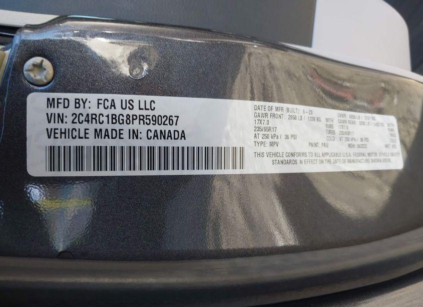Photo 9 of 2023 Chrysler Pacifica TOURING L (VIN 2C4RC1BG8PR590267)
