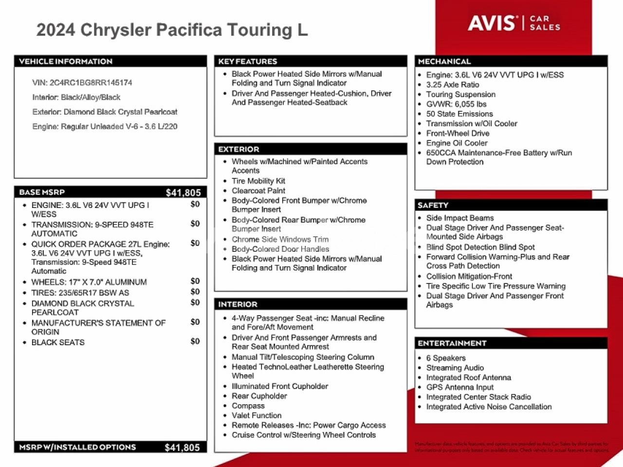 Photo 13 of 2024 CHRYSLER PACIFICA TOURING L (VIN 2C4RC1BG8RR145174)