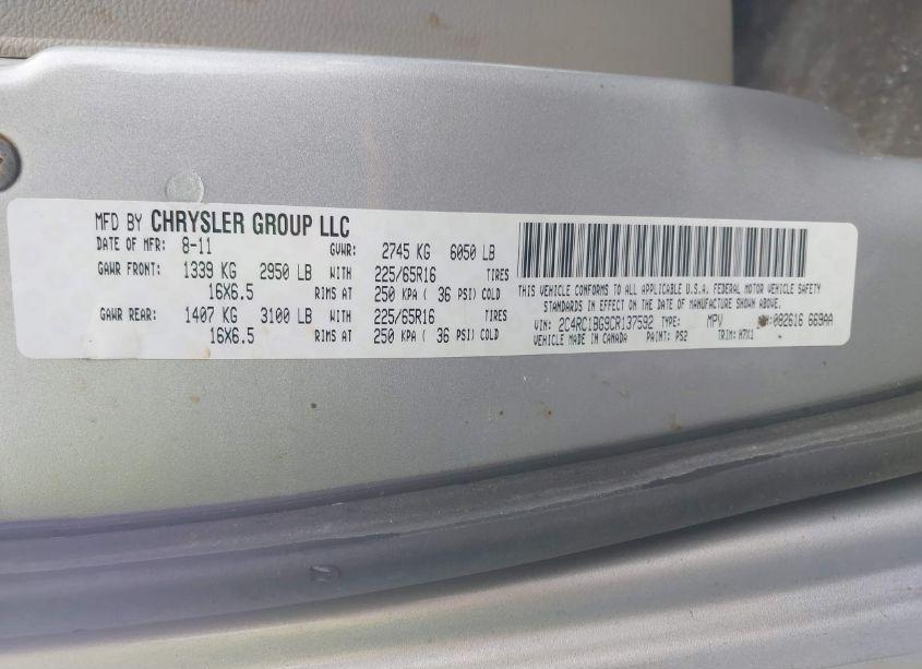 Photo 9 of 2012 Chrysler Town & COUNTRY TOURING (VIN 2C4RC1BG9CR137592)