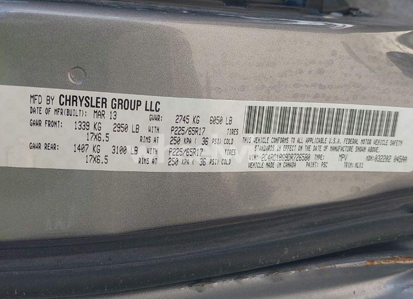 Photo 9 of 2013 Chrysler Town & COUNTRY TOURING (VIN 2C4RC1BG9DR726580)