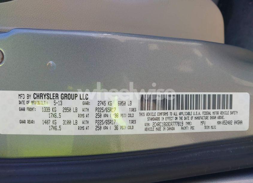 Photo 9 of 2013 Chrysler Town & COUNTRY TOURING (VIN 2C4RC1BG9DR777819)