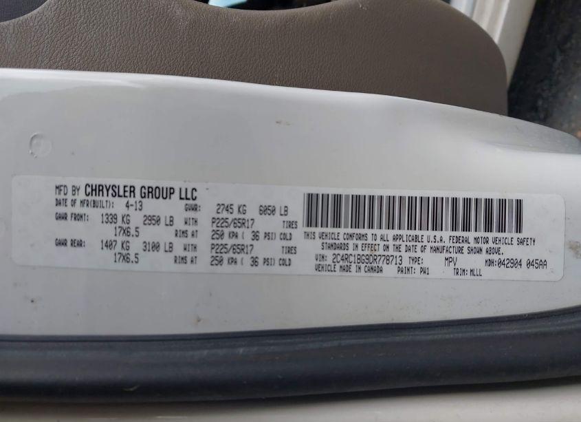 Photo 9 of 2013 Chrysler Town & COUNTRY TOURING (VIN 2C4RC1BG9DR778713)