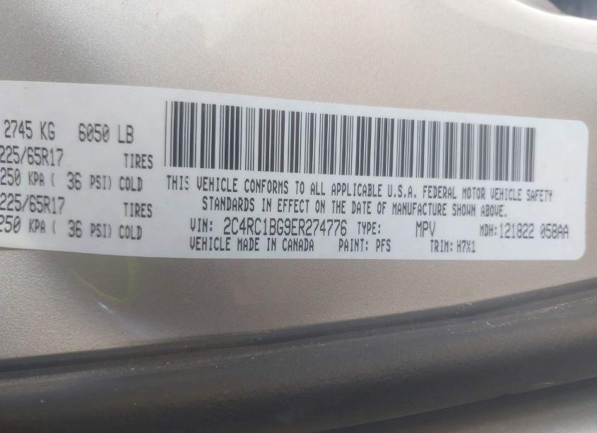 Photo 9 of 2014 Chrysler Town & COUNTRY TOURING (VIN 2C4RC1BG9ER274776)