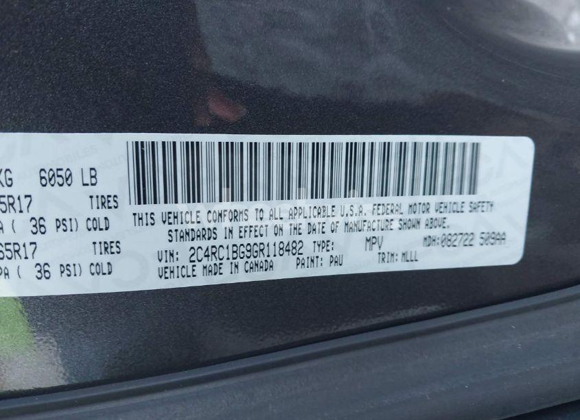 Photo 9 of 2016 Chrysler Town & COUNTRY TOURING (VIN 2C4RC1BG9GR118482)