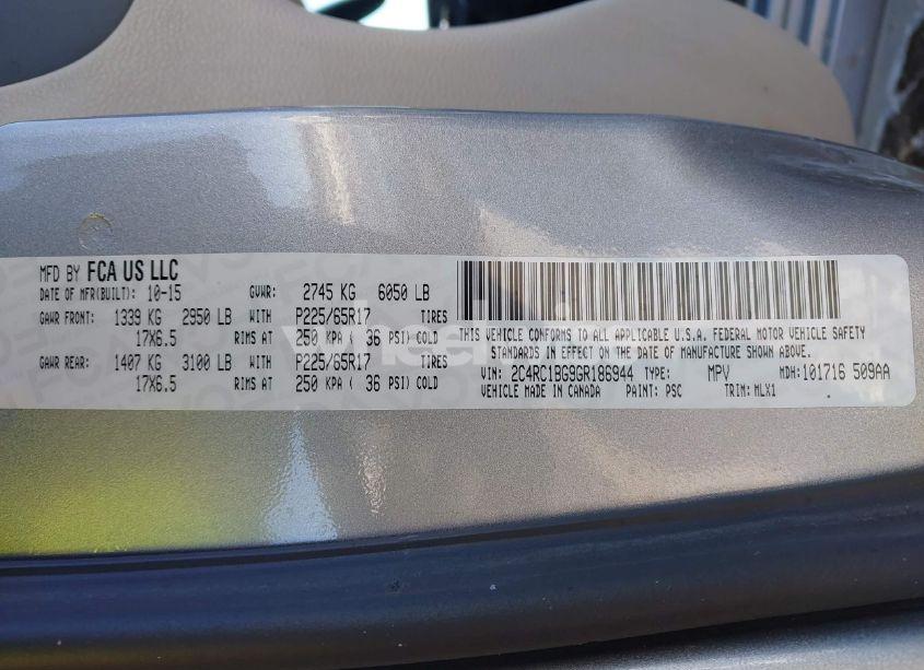 Photo 9 of 2016 Chrysler Town & COUNTRY TOURING (VIN 2C4RC1BG9GR186944)