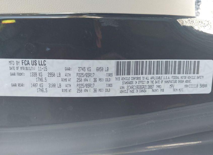 Photo 9 of 2016 Chrysler Town & COUNTRY TOURING (VIN 2C4RC1BG9GR213897)