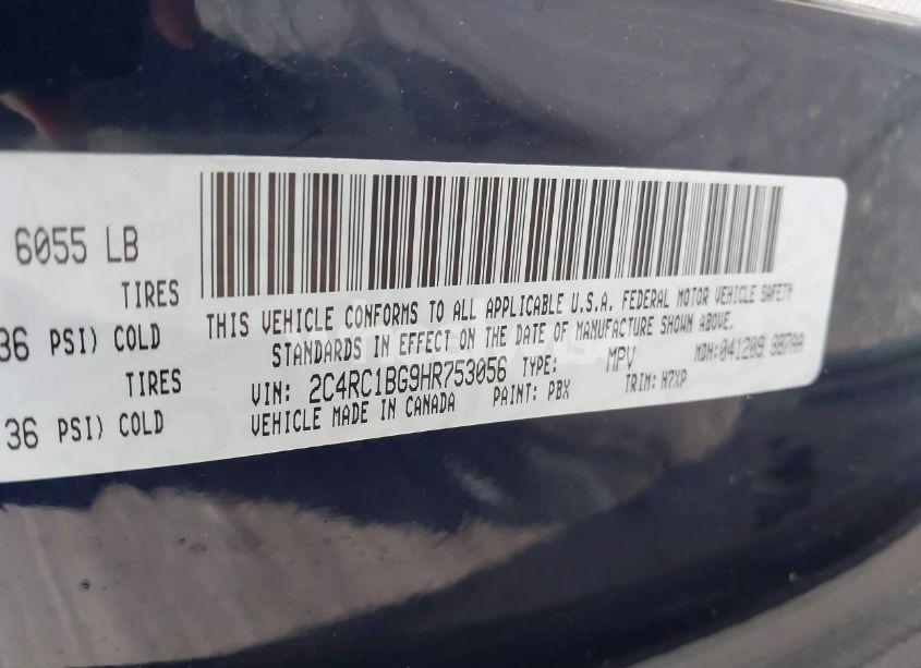 Photo 9 of 2017 Chrysler Pacifica TOURING PLUS (VIN 2C4RC1BG9HR753056)