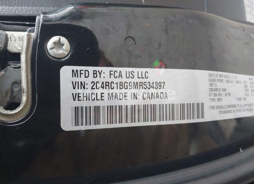 Photo 9 of 2021 Chrysler Pacifica TOURING L (VIN 2C4RC1BG9MR534897)
