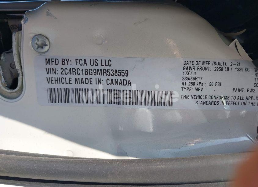 Photo 9 of 2021 Chrysler Pacifica TOURING L (VIN 2C4RC1BG9MR538559)