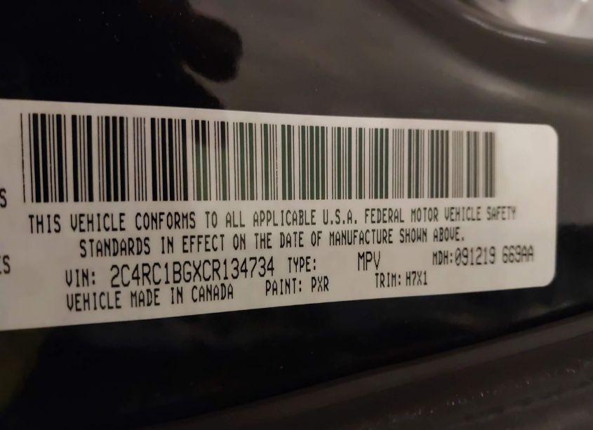 Photo 9 of 2012 Chrysler Town & COUNTRY TOURING (VIN 2C4RC1BGXCR134734)