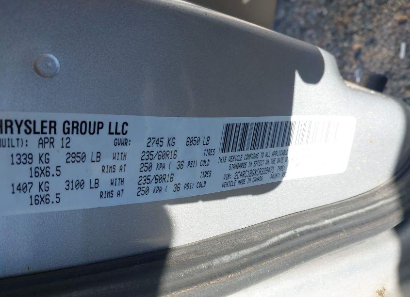 Photo 9 of 2012 Chrysler Town & COUNTRY TOURING (VIN 2C4RC1BGXCR339471)