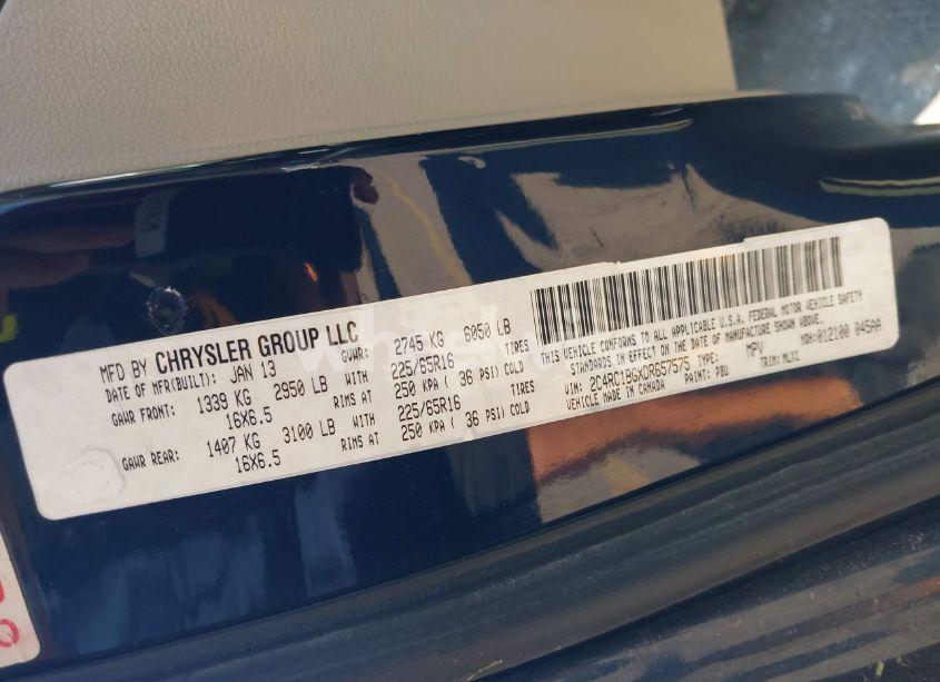 Photo 9 of 2013 Chrysler Town & COUNTRY TOURING (VIN 2C4RC1BGXDR657575)