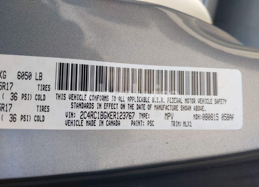 Photo 9 of 2014 Chrysler Town & COUNTRY TOURING (VIN 2C4RC1BGXER123767)