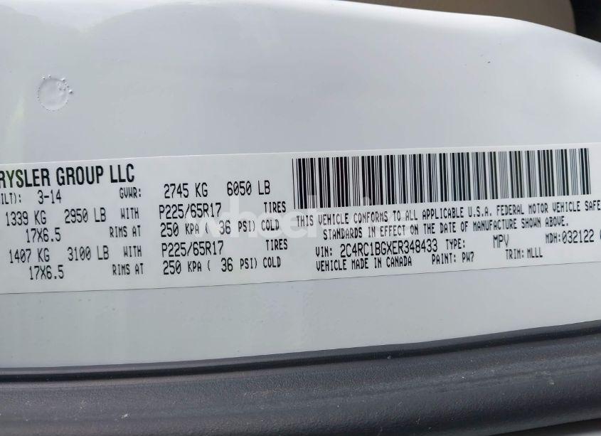 Photo 9 of 2014 Chrysler Town & COUNTRY TOURING (VIN 2C4RC1BGXER348433)