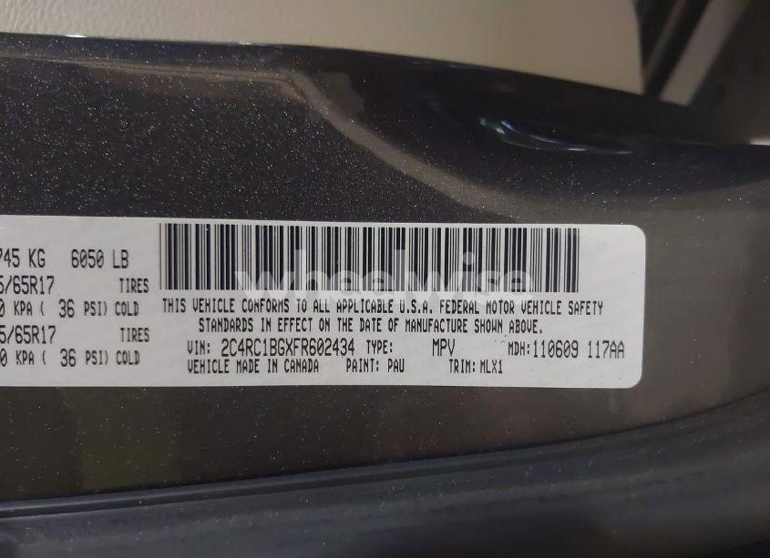 Photo 9 of 2015 Chrysler Town & COUNTRY TOURING (VIN 2C4RC1BGXFR602434)