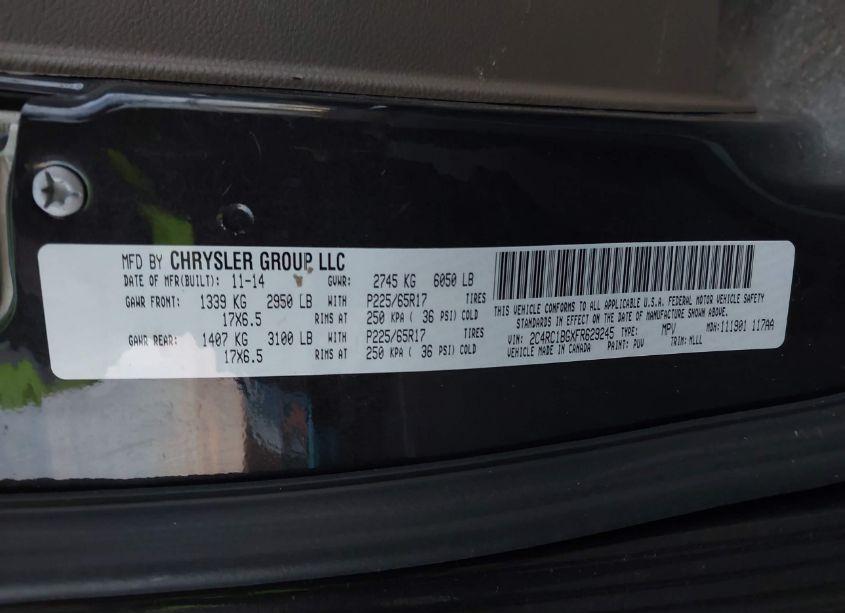 Photo 9 of 2015 Chrysler Town & COUNTRY TOURING (VIN 2C4RC1BGXFR629245)