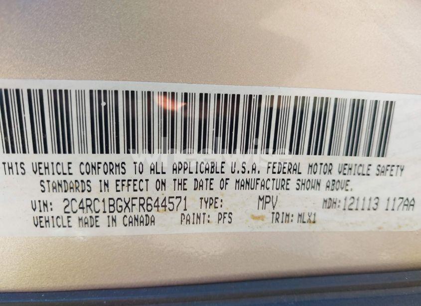 Photo 9 of 2015 Chrysler Town & COUNTRY TOURING (VIN 2C4RC1BGXFR644571)