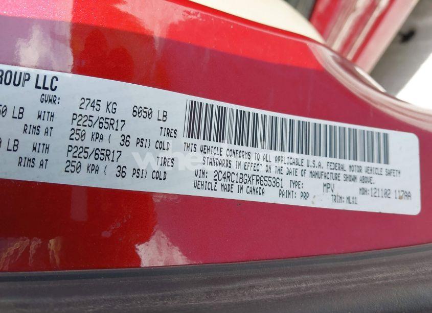 Photo 9 of 2015 Chrysler Town & COUNTRY TOURING (VIN 2C4RC1BGXFR655361)