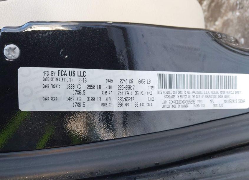 Photo 9 of 2016 Chrysler Town & COUNTRY TOURING (VIN 2C4RC1BGXGR305892)