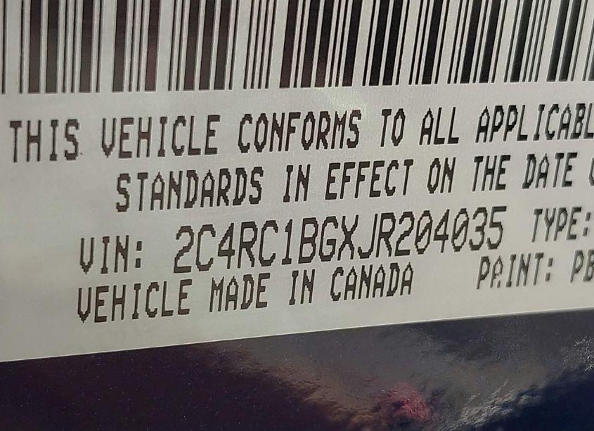 Photo 9 of 2018 Chrysler Pacifica TOURING L (VIN 2C4RC1BGXJR204035)