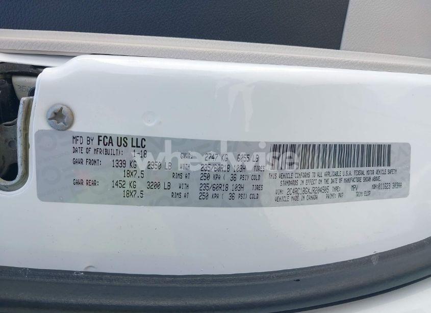 Photo 9 of 2018 Chrysler Pacifica TOURING L (VIN 2C4RC1BGXJR204505)