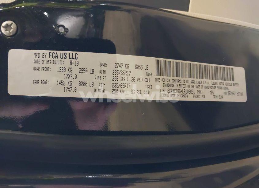 Photo 9 of 2020 Chrysler Pacifica TOURING L (VIN 2C4RC1BGXLR103631)