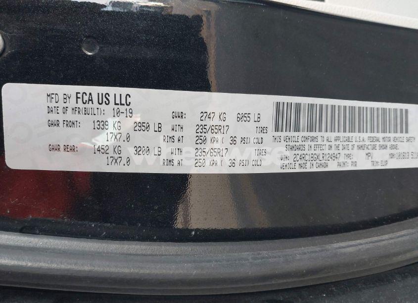 Photo 9 of 2020 Chrysler Pacifica (VIN 2C4RC1BGXLR124947)