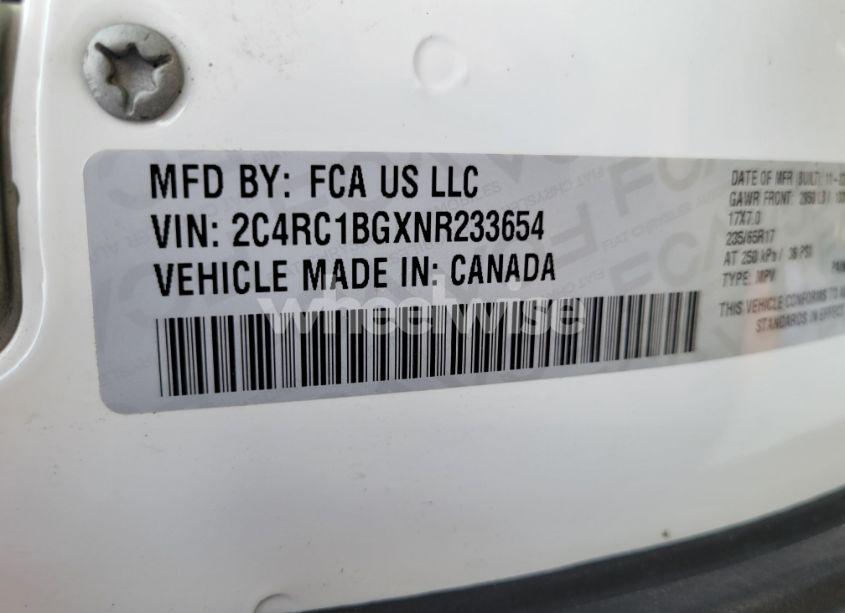 Photo 9 of 2022 Chrysler Pacifica TOURING L (VIN 2C4RC1BGXNR233654)