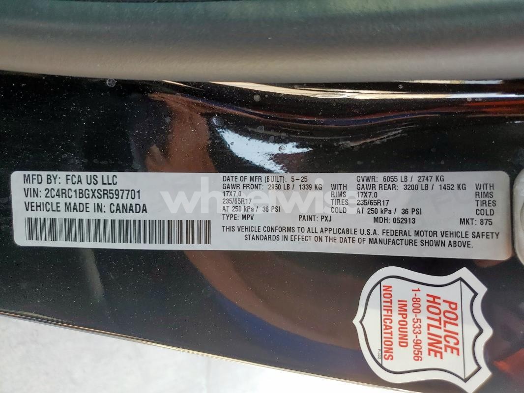 Photo 5 of 2025 CHRYSLER PACIFICA SELECT N/A (VIN 2C4RC1BGXSR597701)