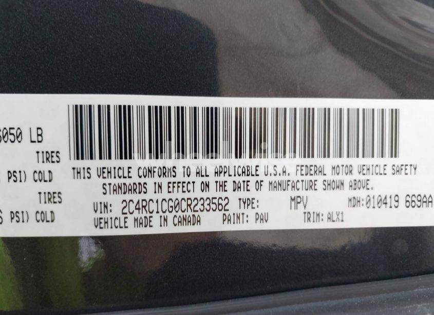 Photo 9 of 2012 Chrysler Town & COUNTRY TOURING-L (VIN 2C4RC1CG0CR233562)