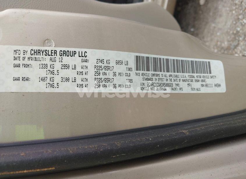 Photo 9 of 2013 Chrysler Town & COUNTRY TOURING-L (VIN 2C4RC1CG0DR508669)