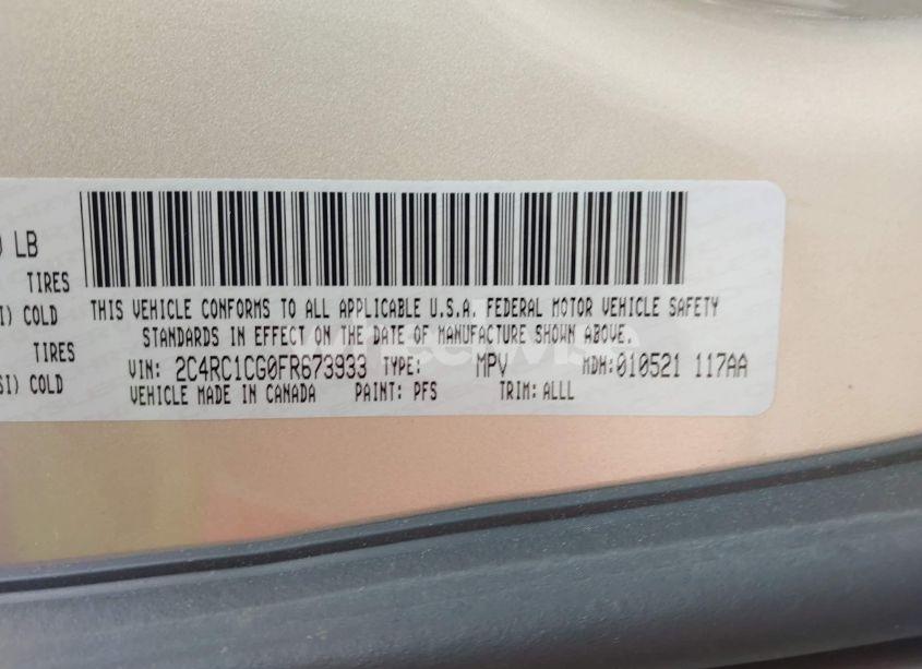 Photo 9 of 2015 Chrysler Town & COUNTRY TOURING-L (VIN 2C4RC1CG0FR673933)