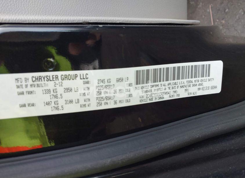 Photo 9 of 2012 Chrysler Town & COUNTRY TOURING-L (VIN 2C4RC1CG1CR270541)