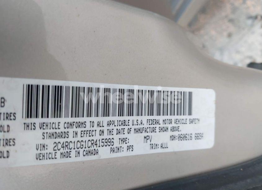 Photo 9 of 2012 Chrysler Town & COUNTRY TOURING-L (VIN 2C4RC1CG1CR415996)