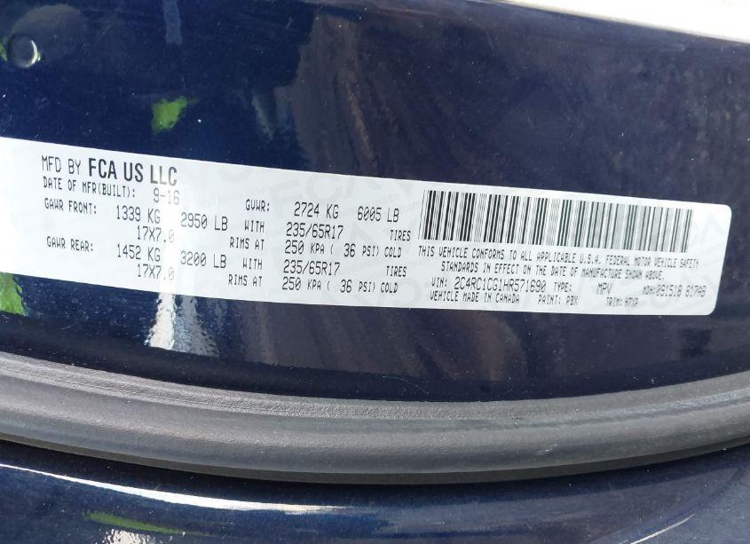 Photo 9 of 2017 Chrysler Pacifica LX (VIN 2C4RC1CG1HR571690)