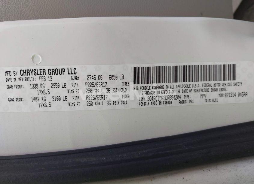 Photo 9 of 2013 Chrysler Town & COUNTRY TOURING-L (VIN 2C4RC1CG2DR684204)