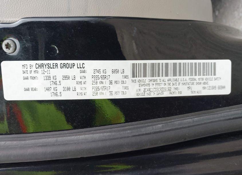 Photo 9 of 2012 Chrysler Town & COUNTRY TOURING-L (VIN 2C4RC1CG3CR228162)