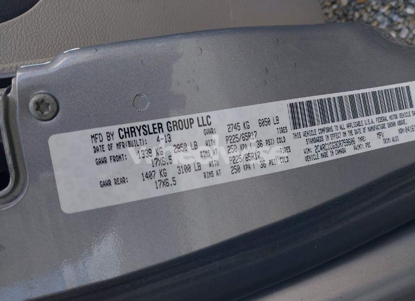 Photo 9 of 2013 Chrysler Town & COUNTRY TOURING-L (VIN 2C4RC1CG3DR759606)