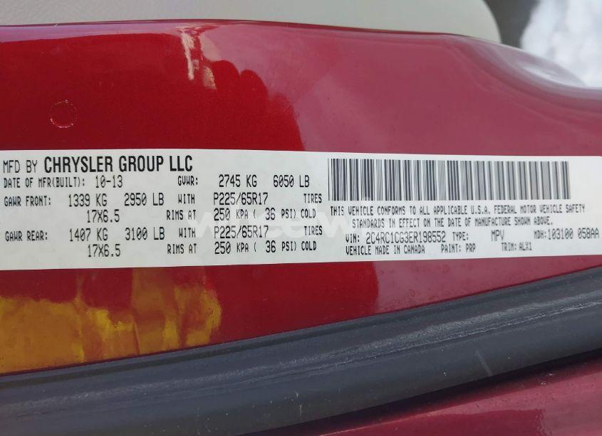 Photo 9 of 2014 Chrysler Town & COUNTRY TOURING-L (VIN 2C4RC1CG3ER198552)