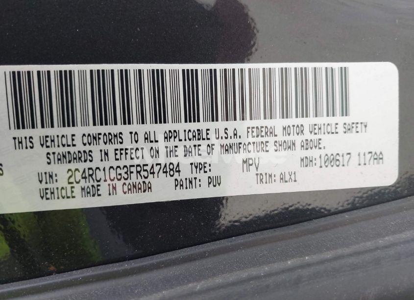 Photo 9 of 2015 Chrysler Town & COUNTRY TOURING-L (VIN 2C4RC1CG3FR547484)