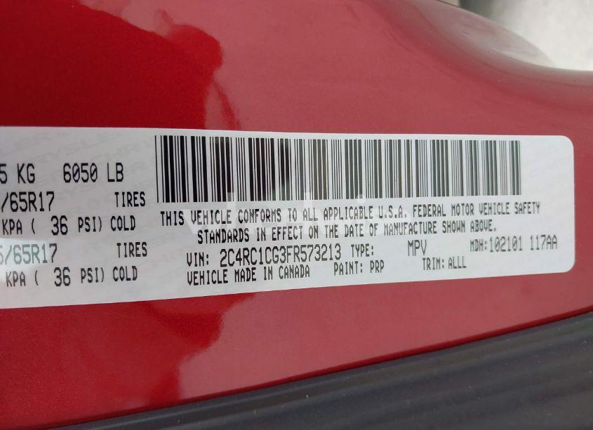 Photo 9 of 2015 Chrysler Town & COUNTRY TOURING-L (VIN 2C4RC1CG3FR573213)