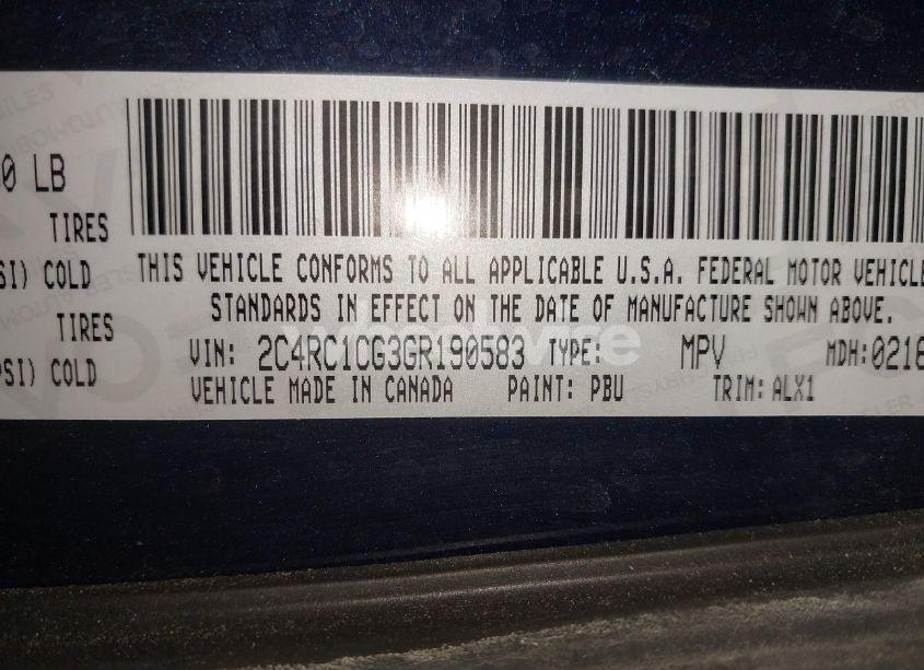 Photo 9 of 2016 Chrysler Town & COUNTRY TOURING-L ANNIVERSARY EDITION (VIN 2C4RC1CG3GR190583)