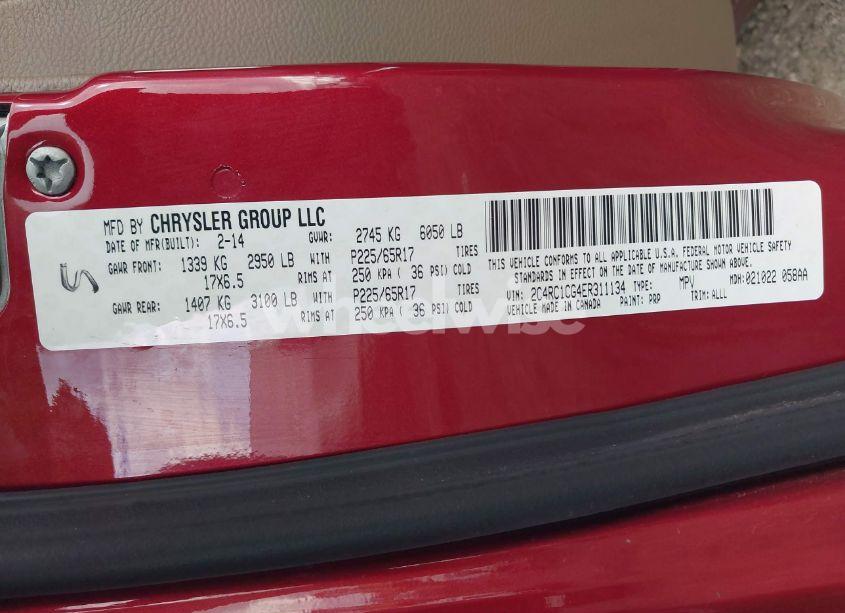 Photo 9 of 2014 Chrysler Town & COUNTRY TOURING-L (VIN 2C4RC1CG4ER311134)